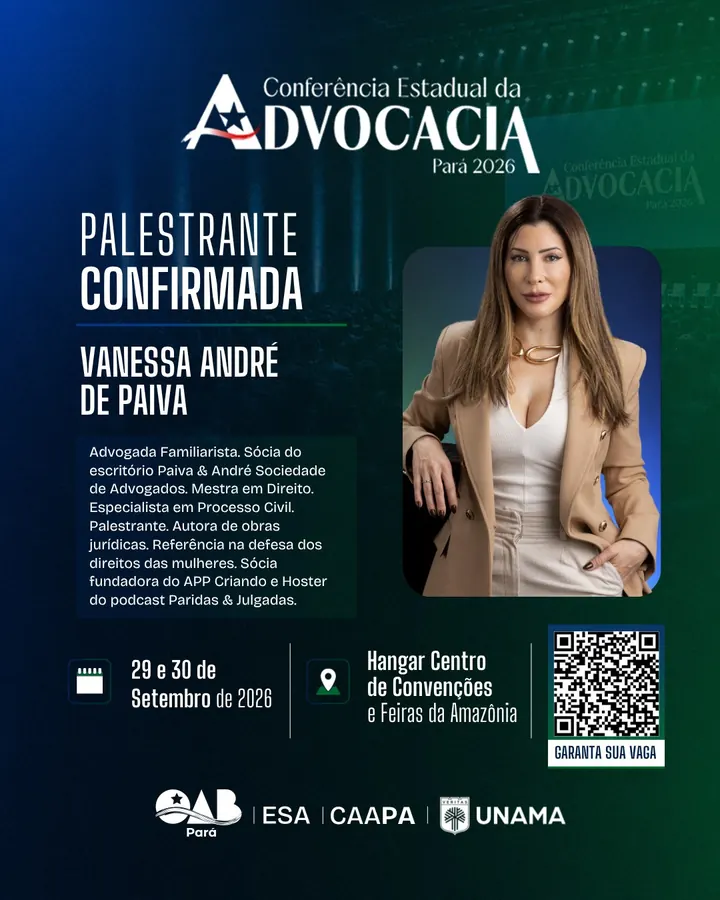 Palestrante confirmado: Vanessa André de Paiva