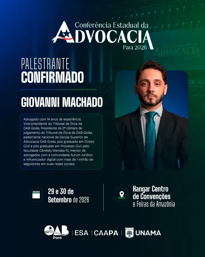Palestrante confirmado: Giovanni Machado