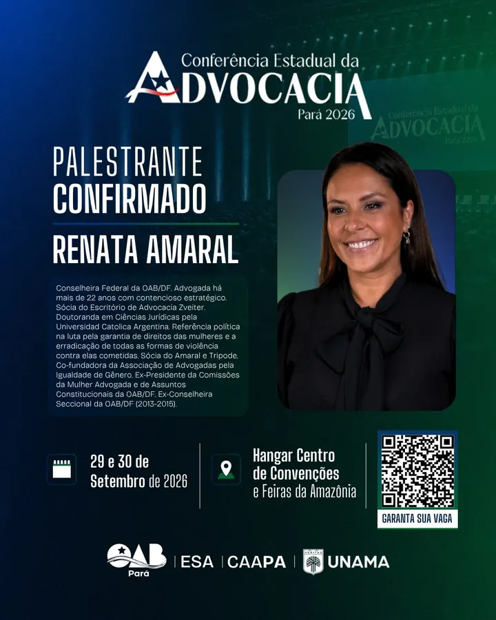 Palestrante confirmado: Renata Amaral
