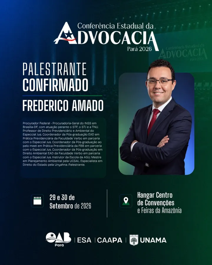 Palestrante confirmado: Frederico Amado