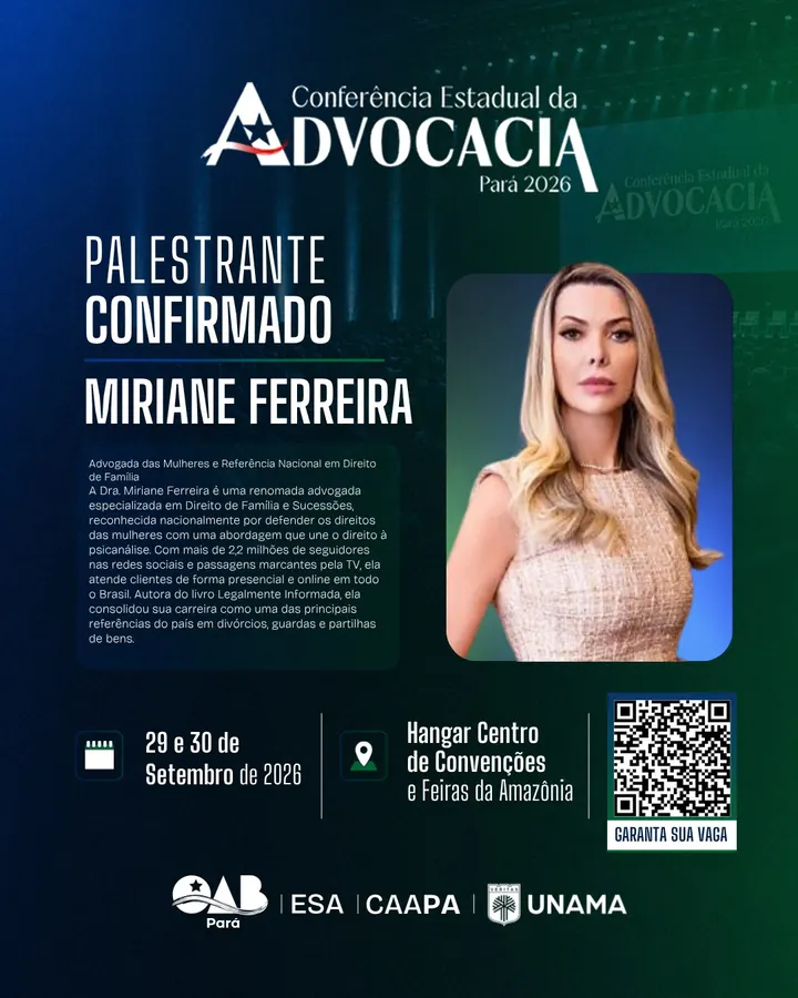 Palestrante confirmado: Miriane Ferreira
