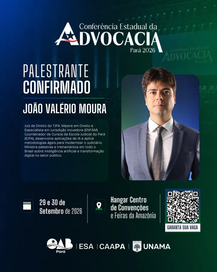 Palestrante confirmado: João Valério Moura