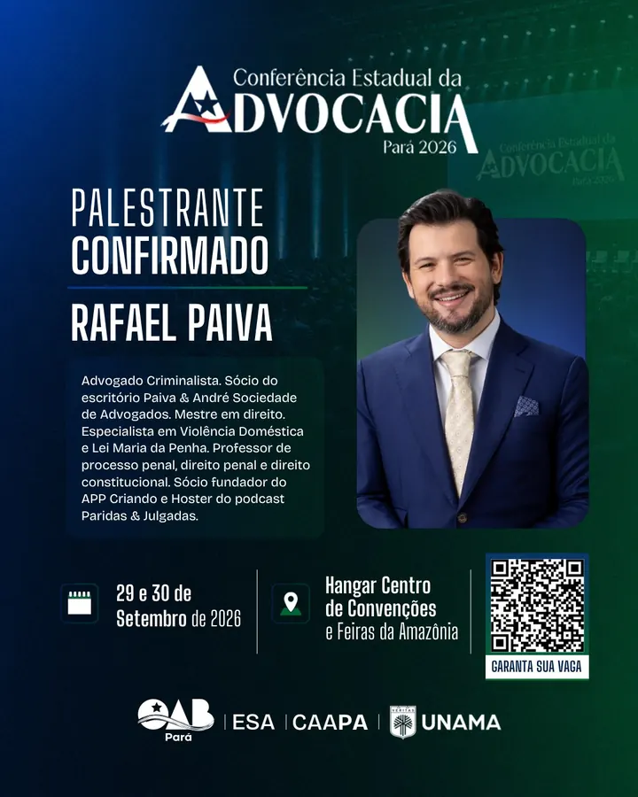 Palestrante confirmado: Rafael Paiva