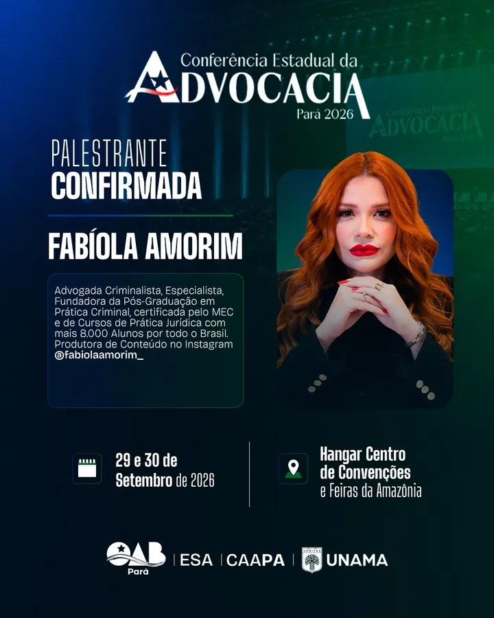 Palestrante confirmado: Fabíola Amorim