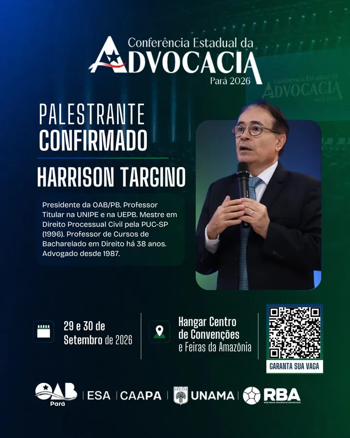 Palestrante confirmado: Harrison Targino